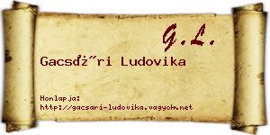 Gacsári Ludovika névjegykártya